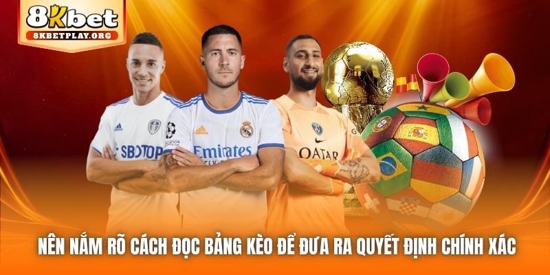 Nên nắm rõ cách đọc bảng kèo để đưa ra quyết định chính xác