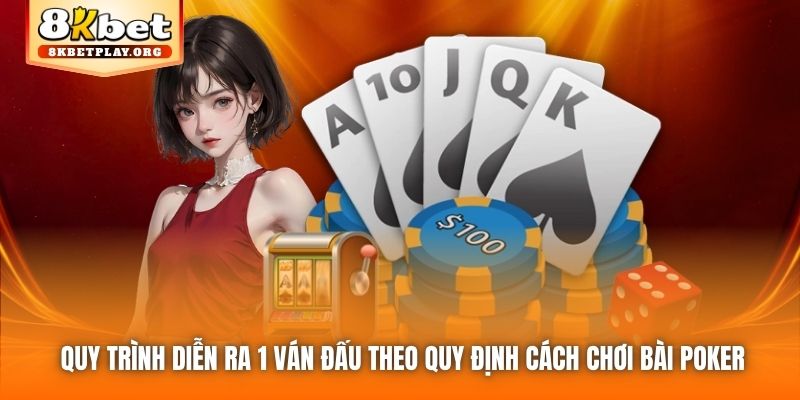 Quy trình diễn ra 1 ván đấu theo quy định cách chơi bài Poker